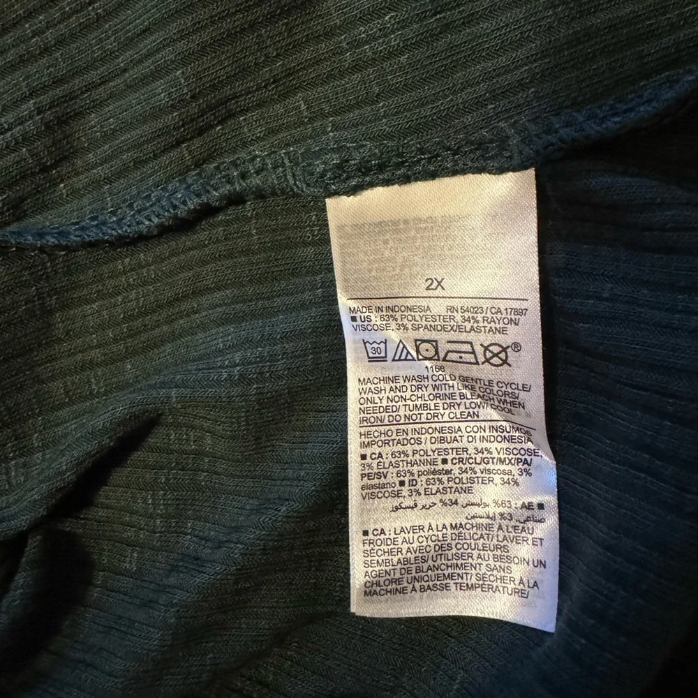 Old Navy Women's Dark Green Short Sleeve Luxe Ribbed Tee 2X - Picture 6 of 6